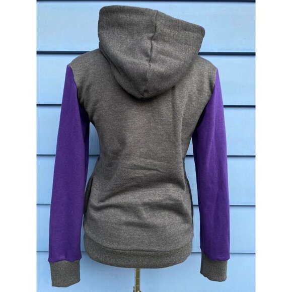 Smokey Amethyst Upcycled Hoodie w/ Pockets Sweatshirt One-Of-A-Kind MungoCrafts - Picture 5 of 5